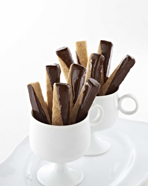 Chocolate Dipped Shortbread Cookie Sticks