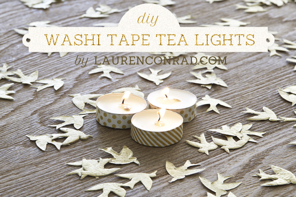 Washi Tape Inspired Tea Light Candles